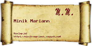Minik Mariann névjegykártya