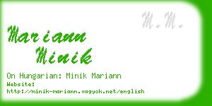 mariann minik business card